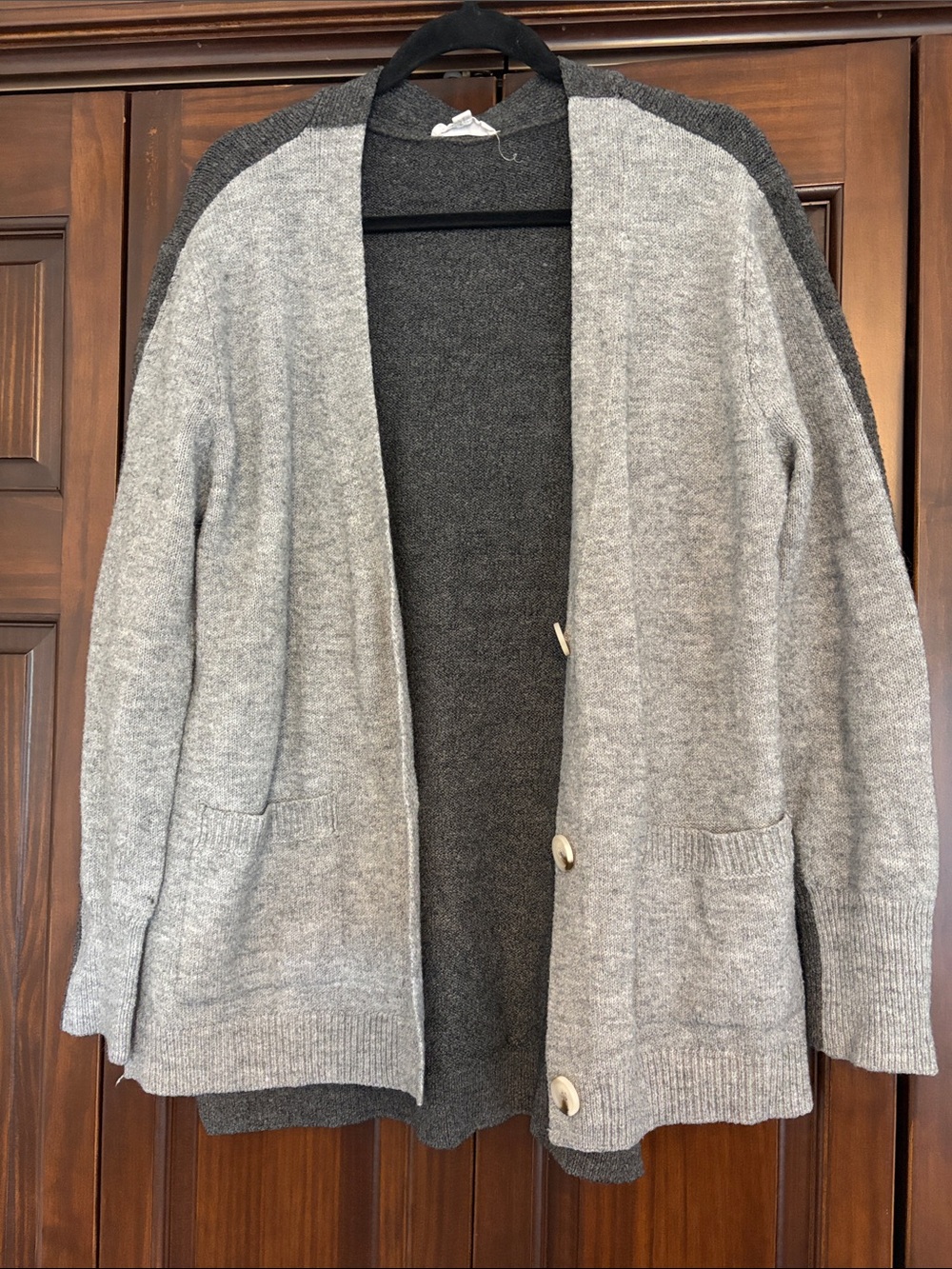 BB Dakota by Steve Madden Gray 2-tone Button Cardigan